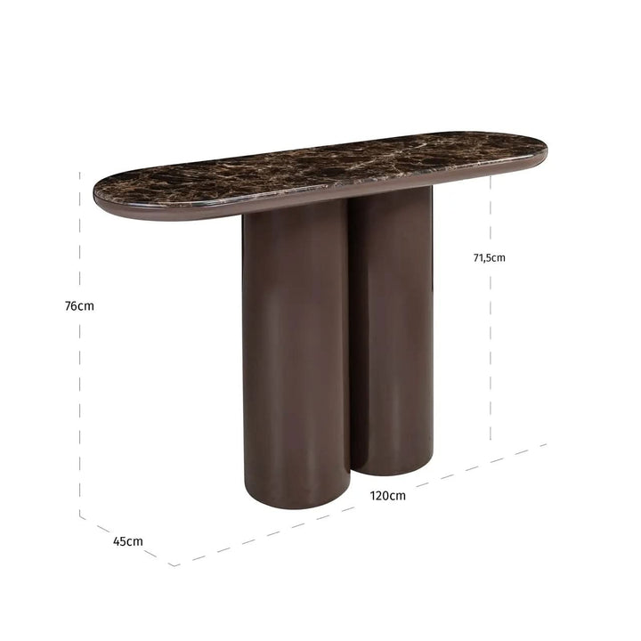 Richmond Interiors Almundi Console Table in Chocolate Brown