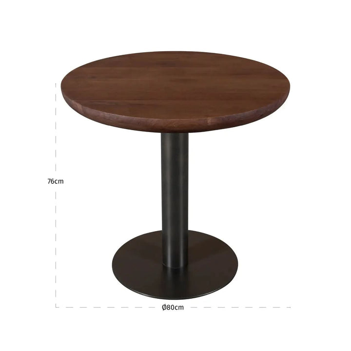 Richmond Interiors Baldwin Spicebrown 80cm Bistro Table