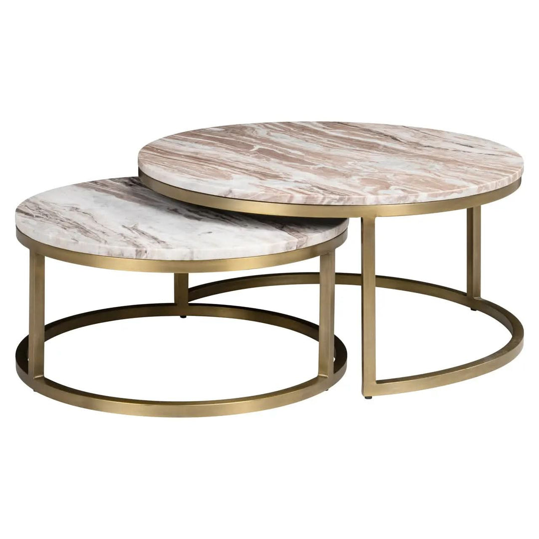 Richmond Interiors Bottega Blush Beige Coffee Table (Set of 2)