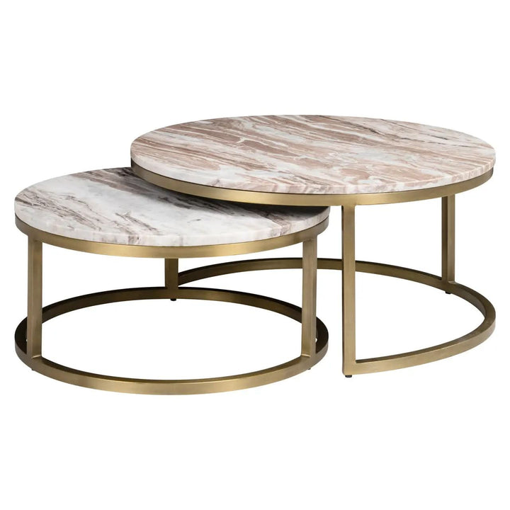 Richmond Interiors Bottega Blush Beige Coffee Table (Set of 2)