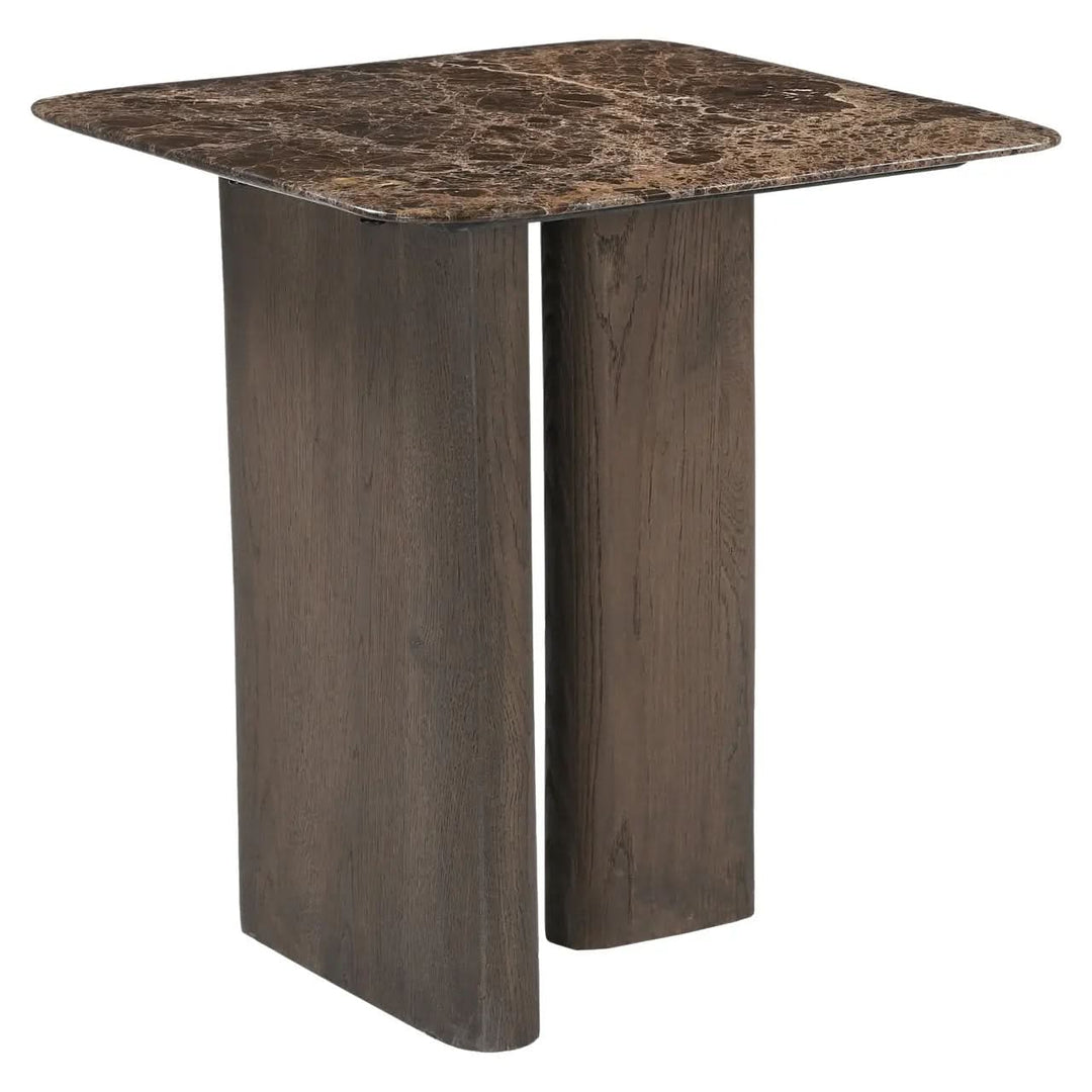 Richmond Interiors Castello Smoked Charchoal Marble Top End Table