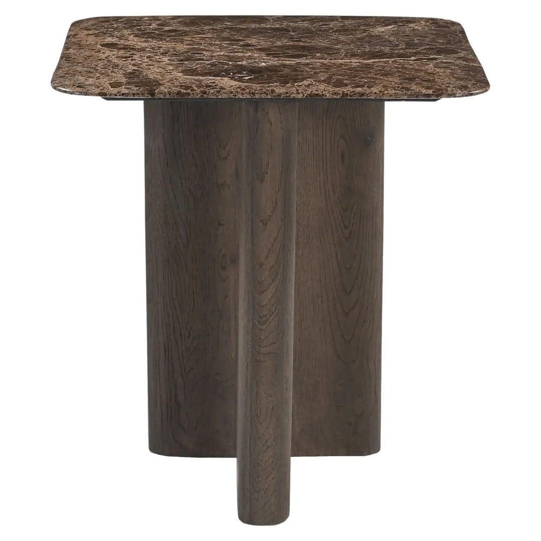 Richmond Interiors Castello Smoked Charchoal Marble Top End Table