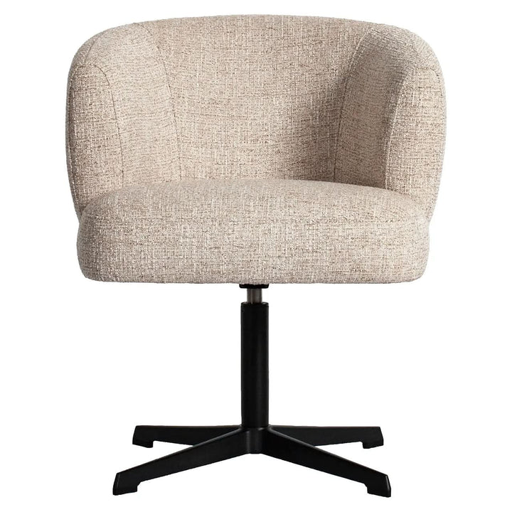Richmond Interiors Dinan Cream Tweed Dining Chair - Swivel