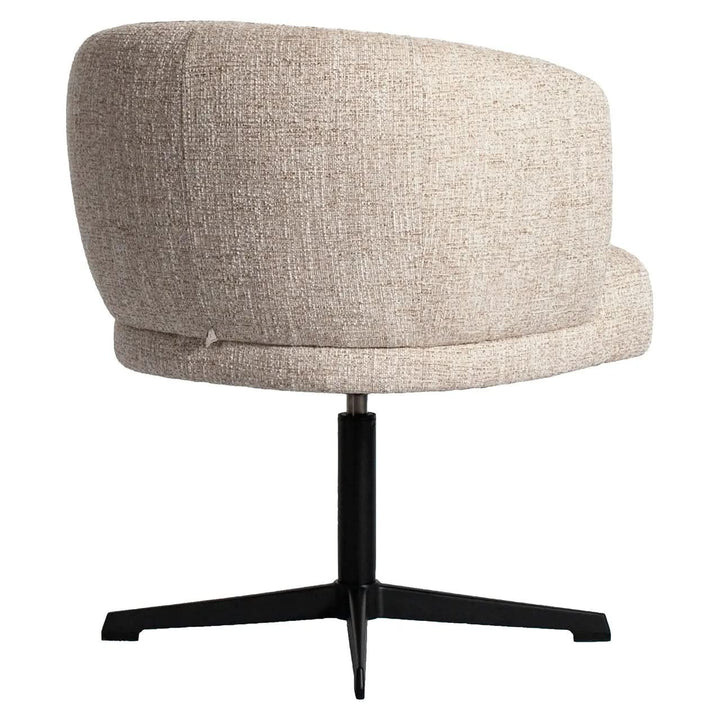 Richmond Interiors Dinan Cream Tweed Dining Chair - Swivel