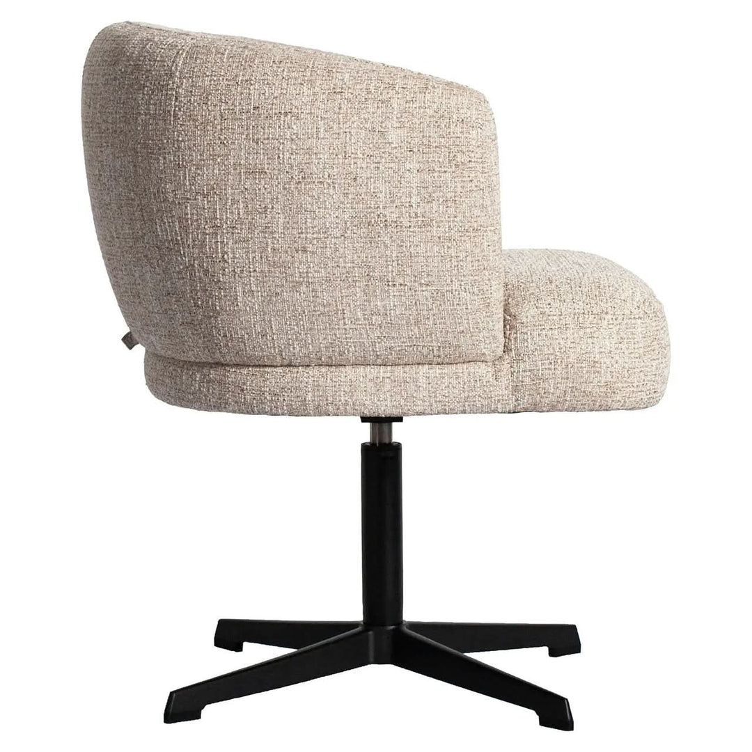 Richmond Interiors Dinan Cream Tweed Dining Chair - Swivel