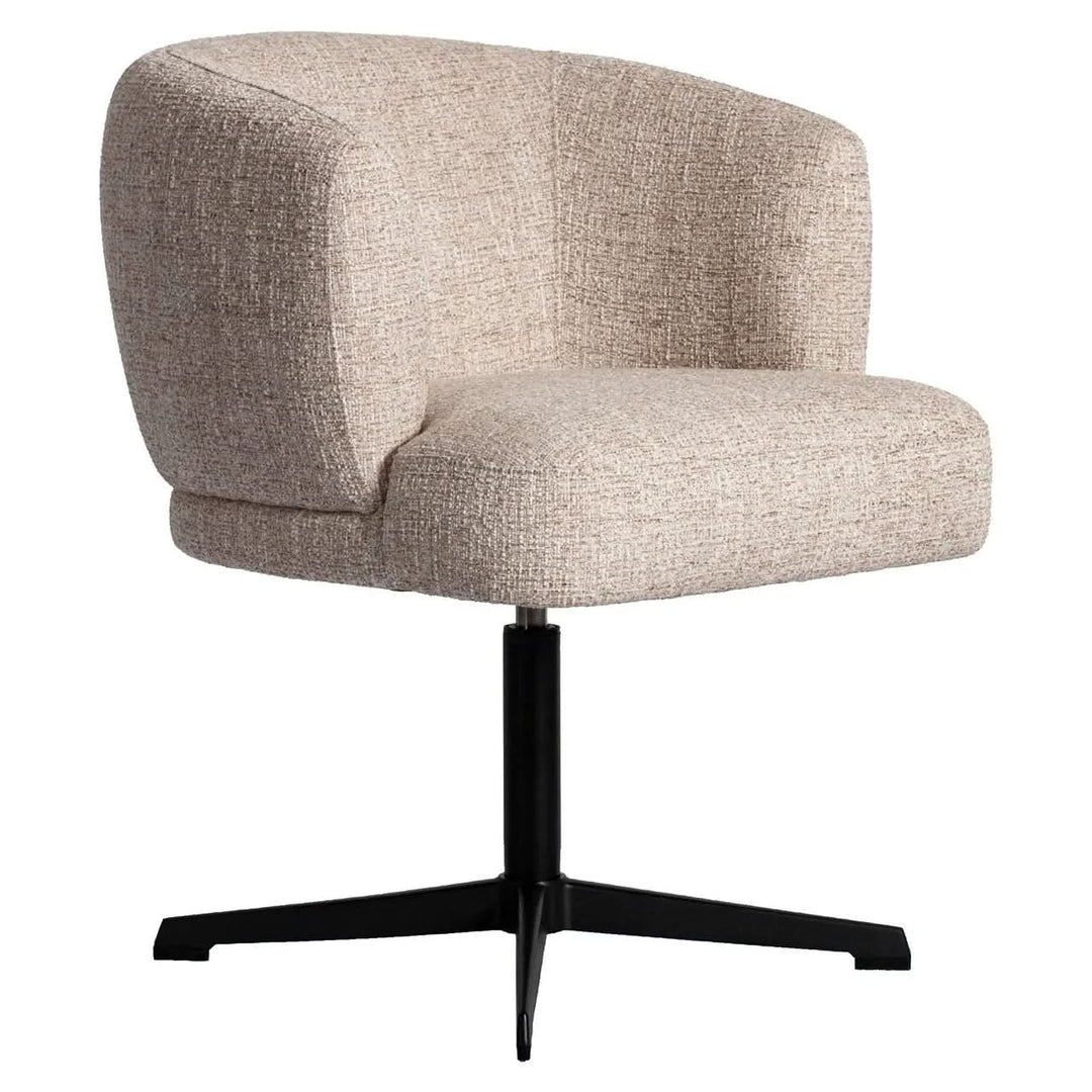 Richmond Interiors Dinan Cream Tweed Dining Chair - Swivel