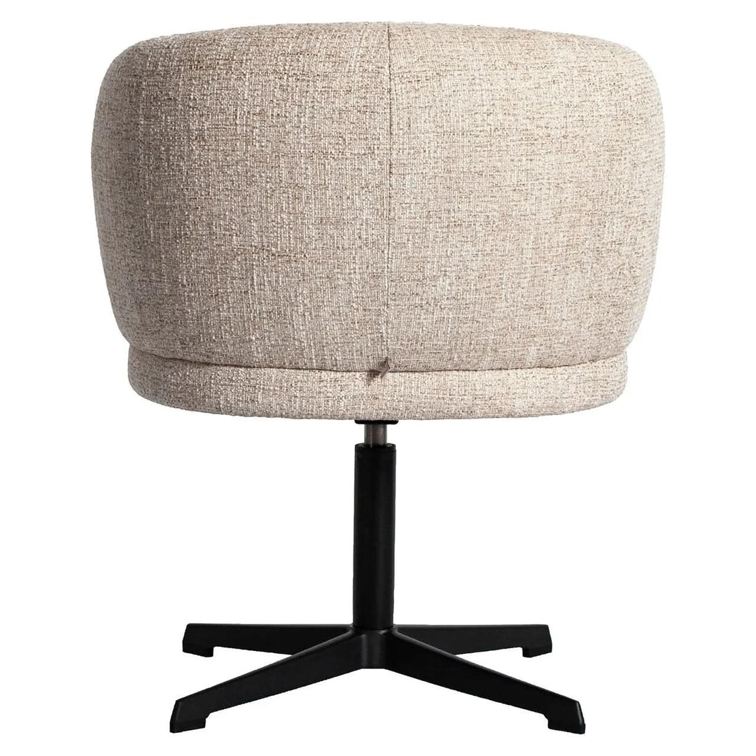 Richmond Interiors Dinan Cream Tweed Dining Chair - Swivel