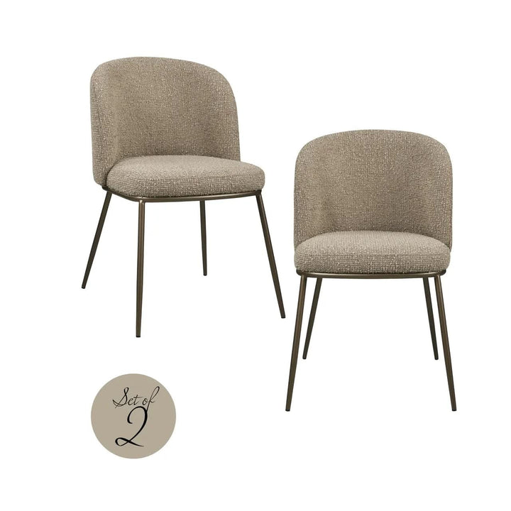 Richmond Interiors Elvi Mocca Chunky Dining Chair (Set of 2)
