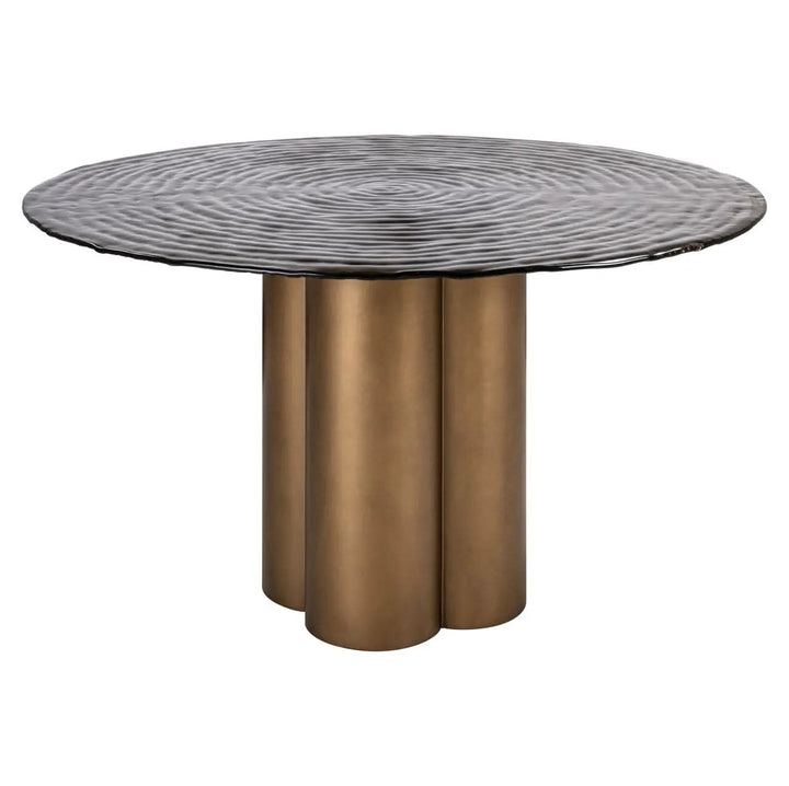 Richmond Interiors Glastonburry Gold Antique 135cm Dining Table