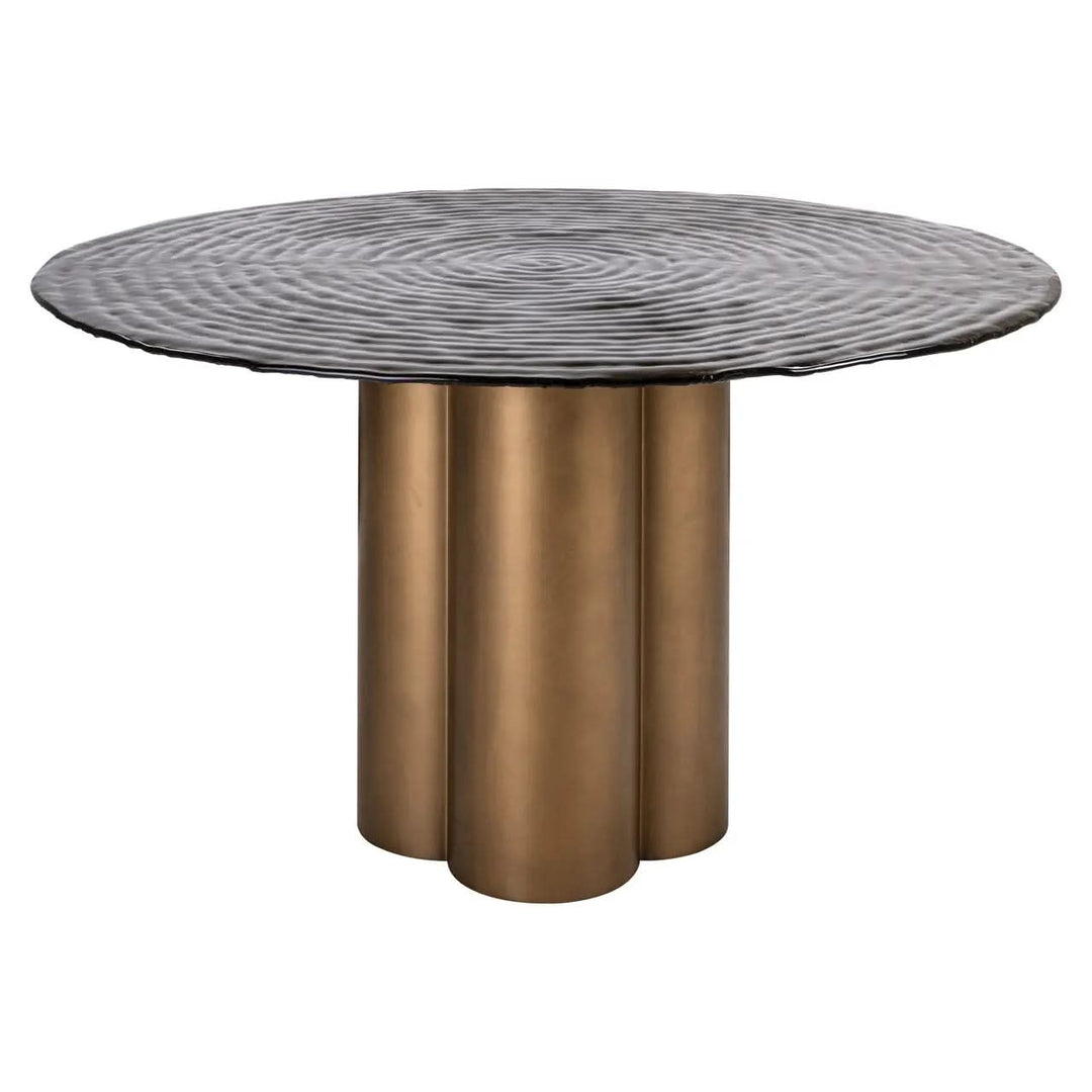 Richmond Interiors Glastonburry Gold Antique 135cm Dining Table