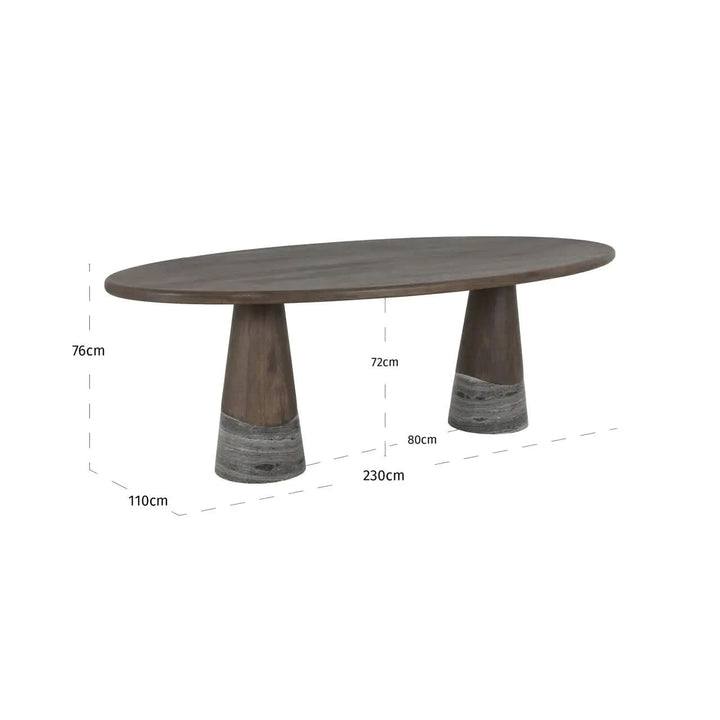 Richmond Interiors Harper Smoked Charchoal Dining Table