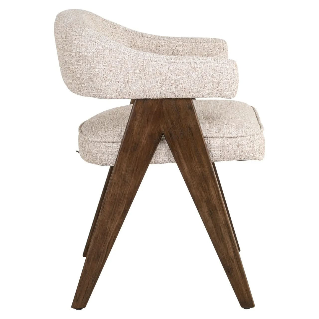 Richmond Interiors Mori Cream Tweed Dining Chair