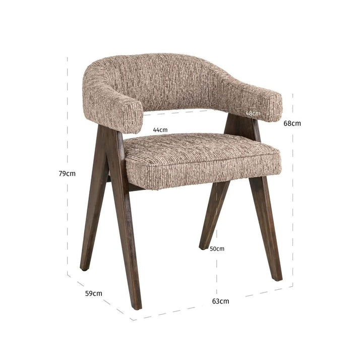 Richmond Interiors Mori Mocca Linear Dining Chair