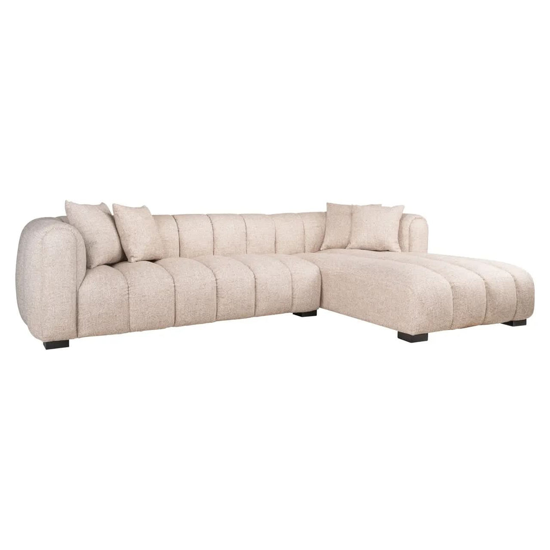 Richmond Interiors Novaro Cream Tweed Lounge Right Sofa