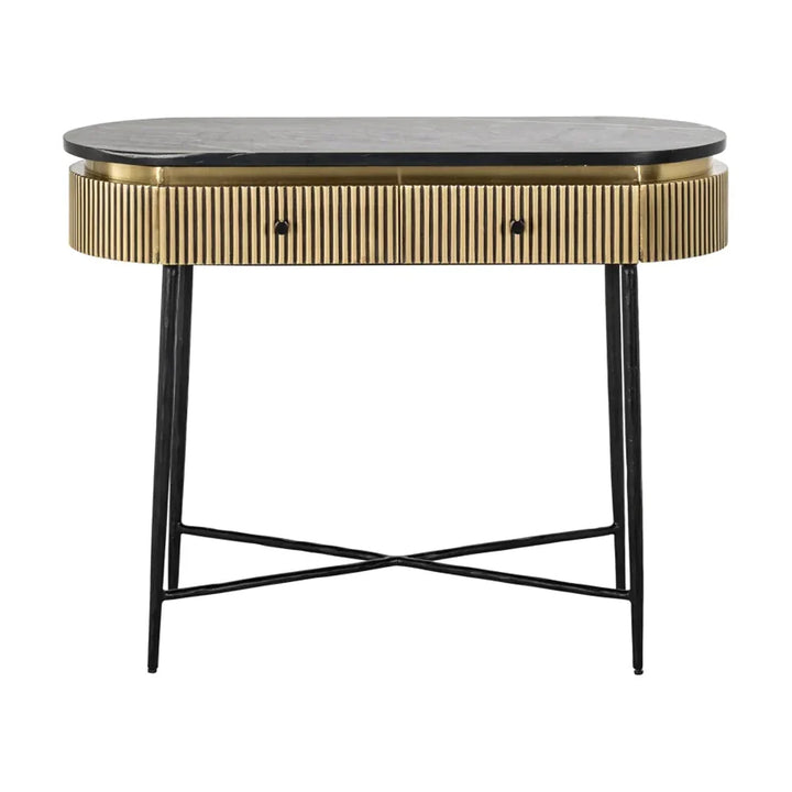 Richmond Interiors Ironville Golden 2 Drawer Console Table
