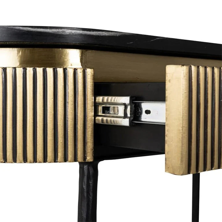 Richmond Interiors Ironville Golden 2 Drawer Console Table