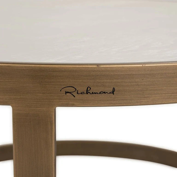 Richmond Interiors Whitebone Nest Of Circular Coffee Tables Set of 2