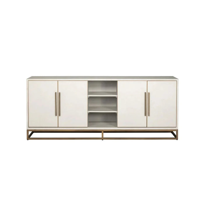 Richmond Interiors Whitebone Brass 4 Door Sideboard