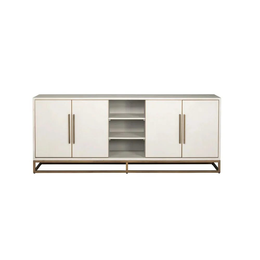 Richmond Interiors Whitebone Brass 4 Door Sideboard