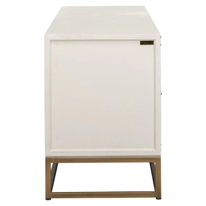 Richmond Interiors Whitebone Brass 200cm TV Unit