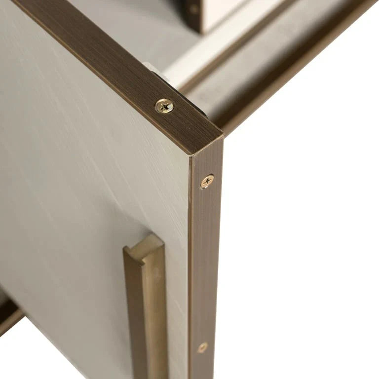 Richmond Interiors Whitebone Brass 200cm TV Unit