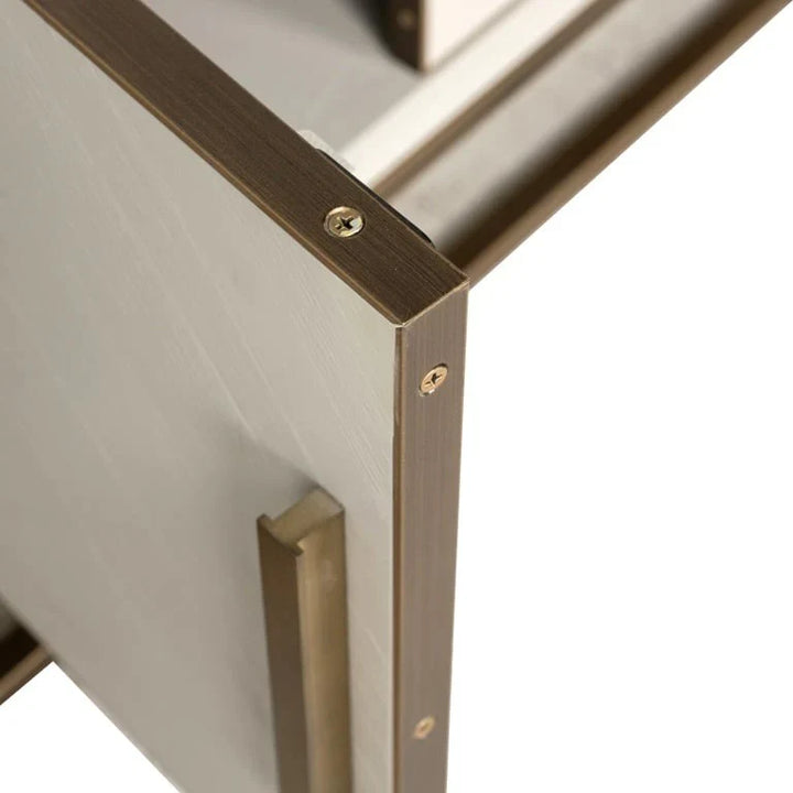 Richmond Interiors Whitebone Brass 200cm TV Unit