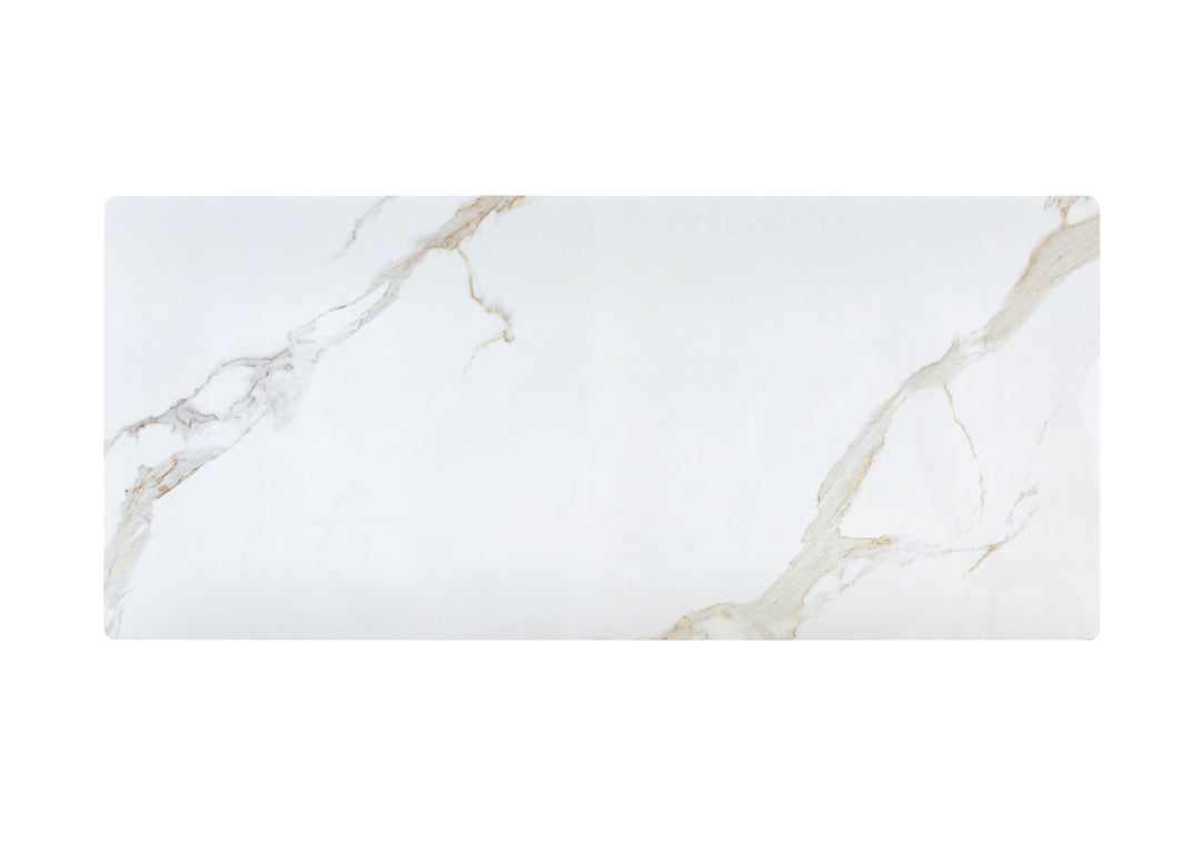 Rinato 180cm Walnut & White/Sunset Cloud Vein Ceramic Marble Dining Table