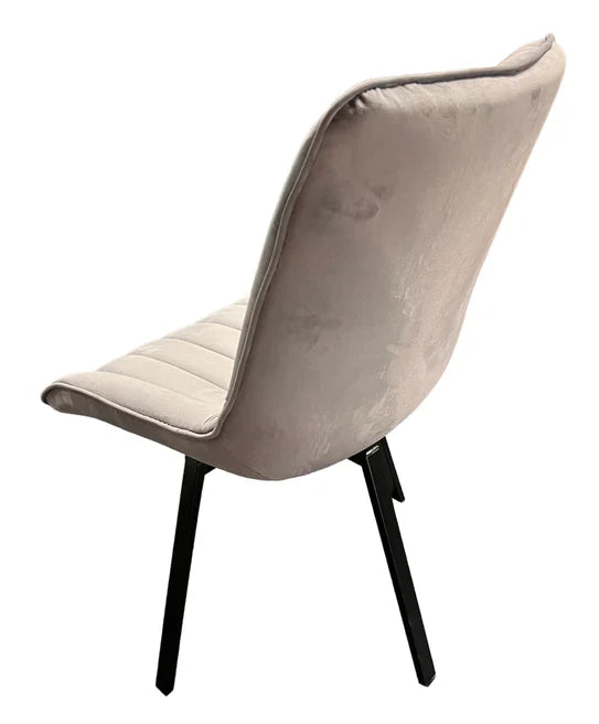 Bentley 90cm Gold/Grey Ceramic Marble Round Dining Table With Black Base + Roco 360º Grey Velvet Dining Chairs