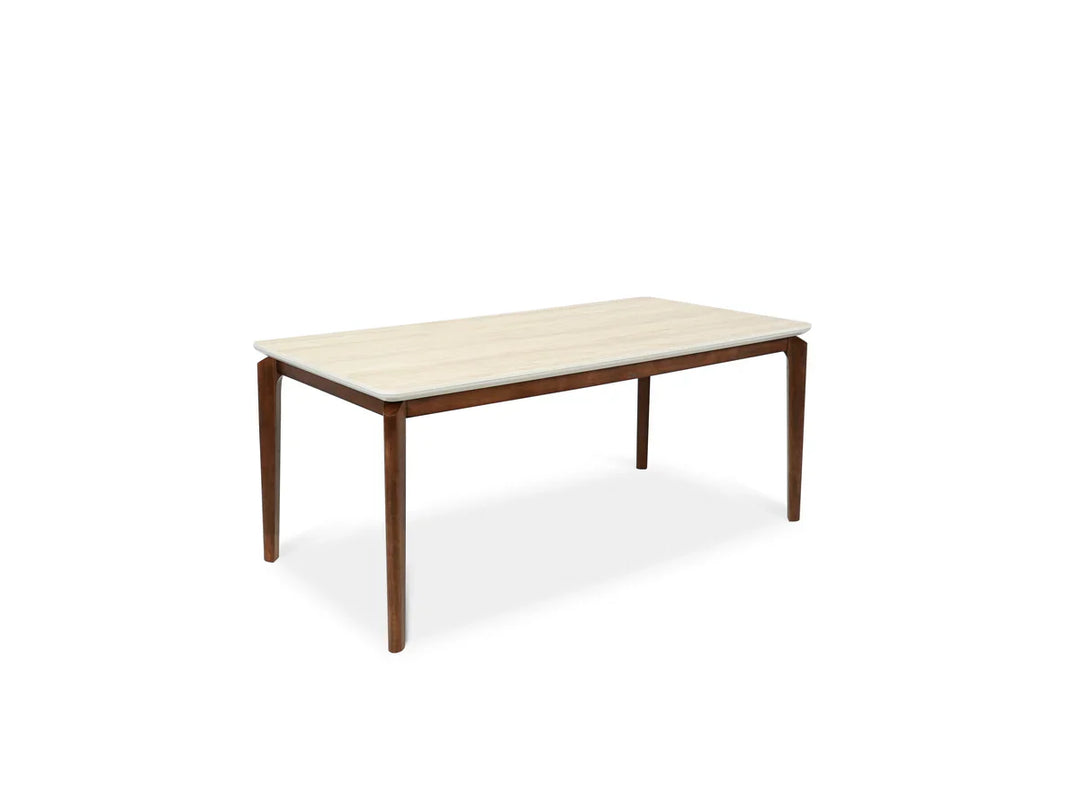 Ronda 180cm Italian Walnut & Travertine Ceramic Marble Dining Table