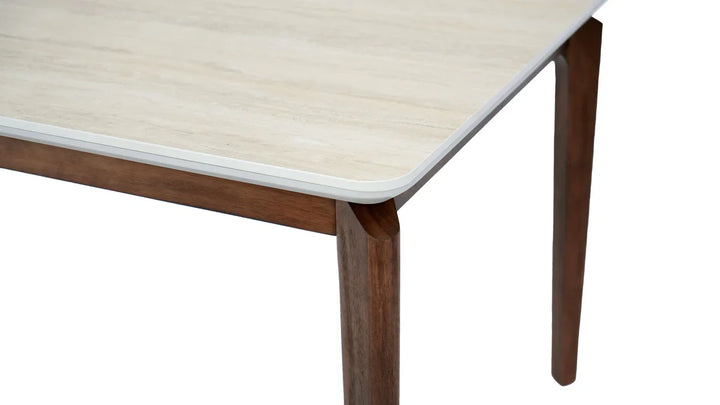 Ronda 180cm Italian Walnut & Travertine Ceramic Marble Dining Table