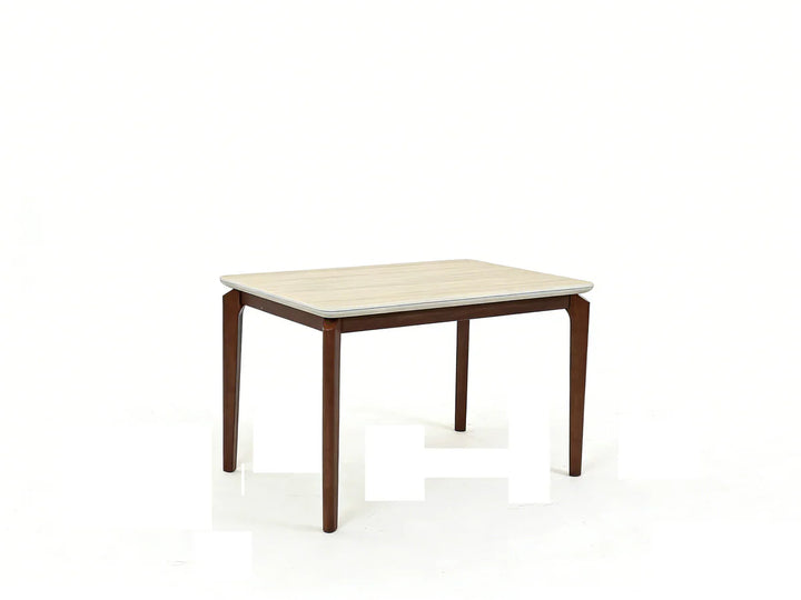 Ronda 120cm Italian Walnut & Travertine Ceramic Marble Dining Table