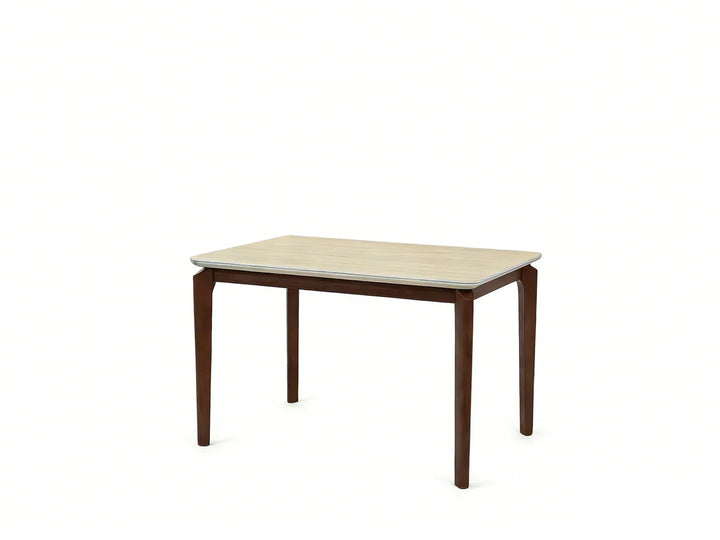 Ronda 120cm Italian Walnut & Travertine Ceramic Marble Dining Table