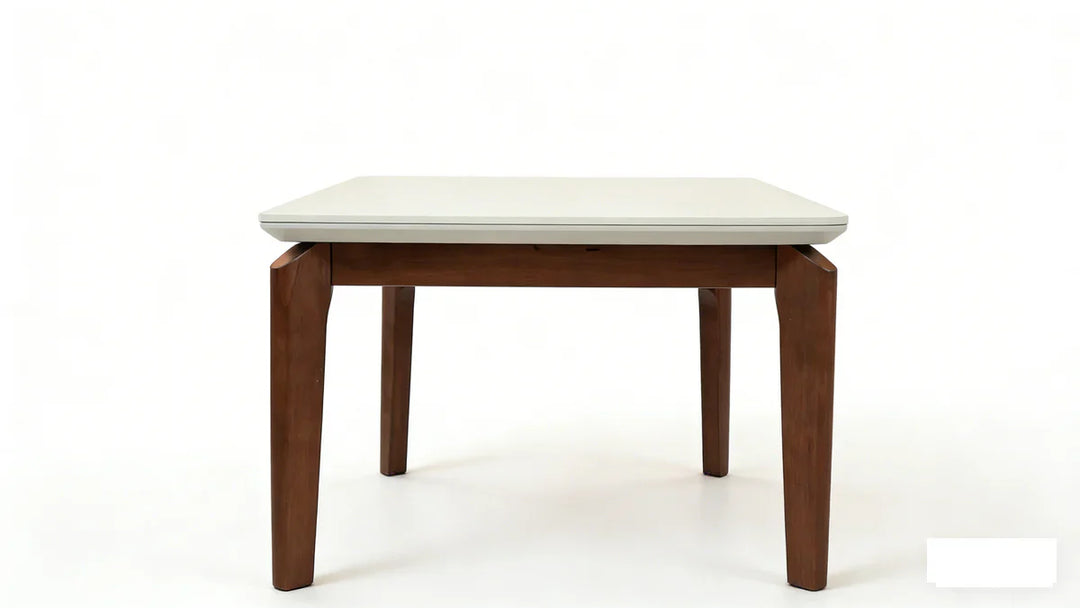 Ronda 120cm Italian Walnut & Travertine Ceramic Marble Dining Table