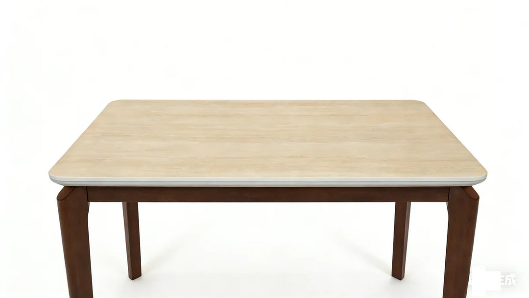 Ronda 120cm Italian Walnut & Travertine Ceramic Marble Dining Table