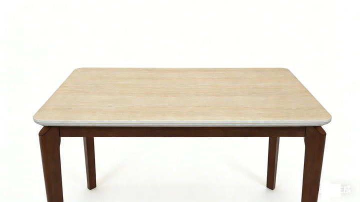 Ronda 120cm Italian Walnut & Travertine Ceramic Marble Dining Table