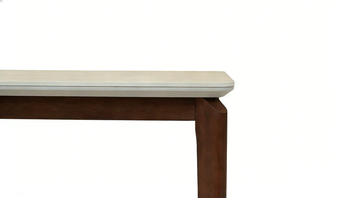 Ronda 120cm Italian Walnut & Travertine Ceramic Marble Dining Table
