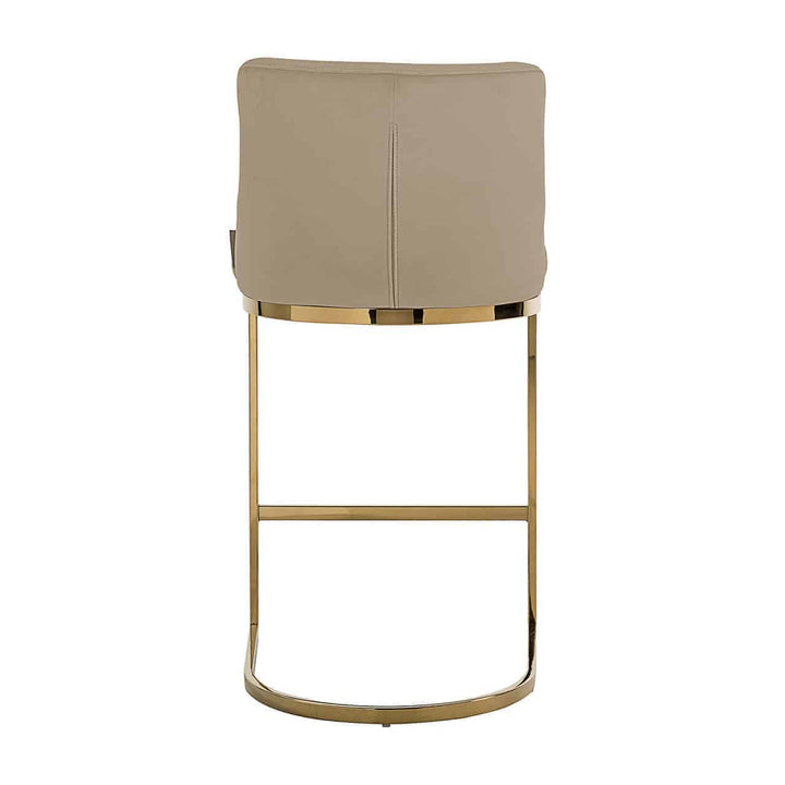 Richmond Interiors Bolton Gold & Taupe Khaki Velvet Bar Stool