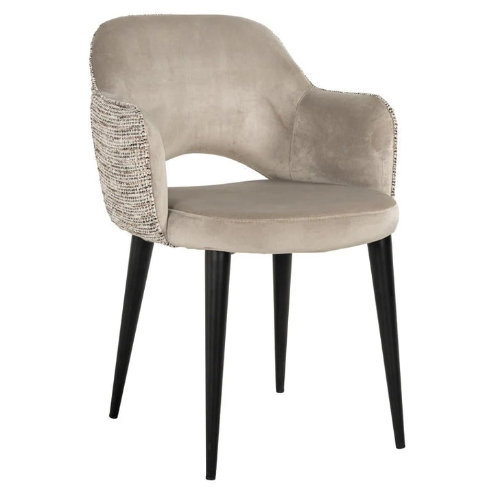 Richmond Interiors Giovanna Trendy Taupe Khaki Velvet Dining Chair