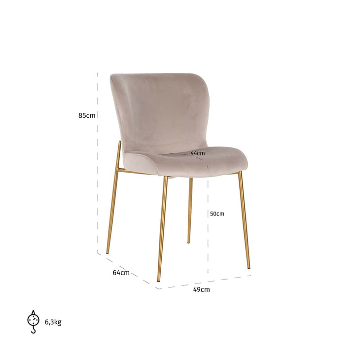 Richmond Interiors Odessa Taupe Khaki Velvet Dining Chair