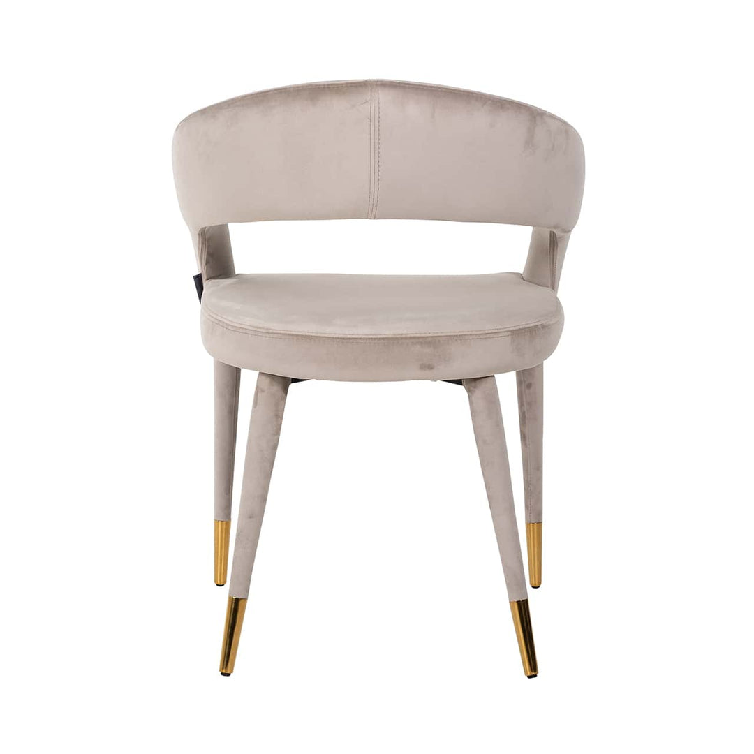 Richmond Interiors Ava Taupe Khaki Velvet Gold Tips Dining Chair