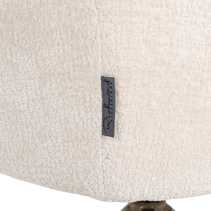 Richmond Interiors Aline Bergen White Chenille & Gold Swivel Chair