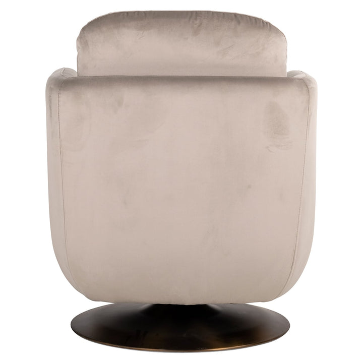 Richmond Interiors Turner Taupe Khaki Velvet Swivel Armchair