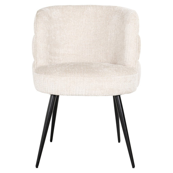 Richmond Interiors Stella Niagara Cream Chenille Rounded Back Dining Chair