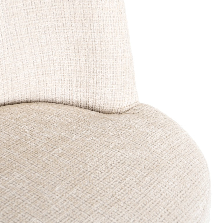 Richmond Interiors Stella Niagara Cream Chenille Rounded Back Dining Chair