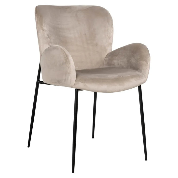 Richmond Interiors Amber Taupe Khaki Velvet Dining Chair