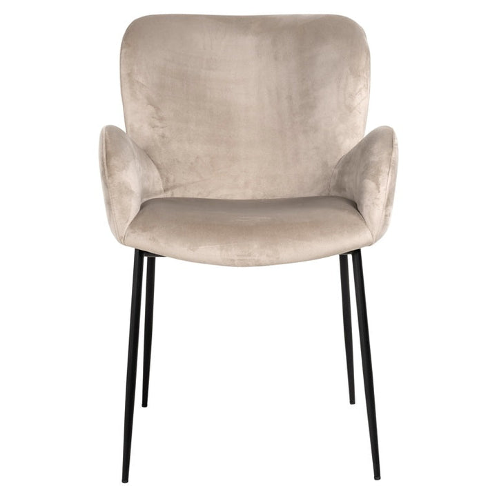 Richmond Interiors Amber Taupe Khaki Velvet Dining Chair