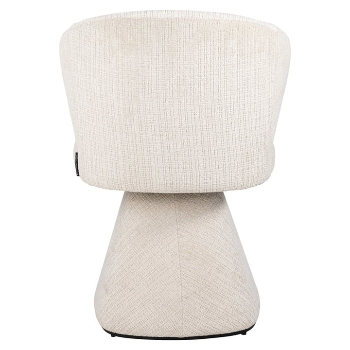 Richmond Interiors Gatsbi Niagara Cream Chenille Rounded Back Stool Dining Chair