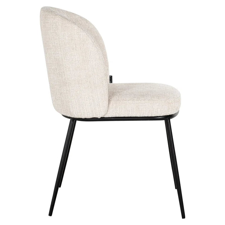 Richmond Interiors Elvi Cream Chenille Dining Chair