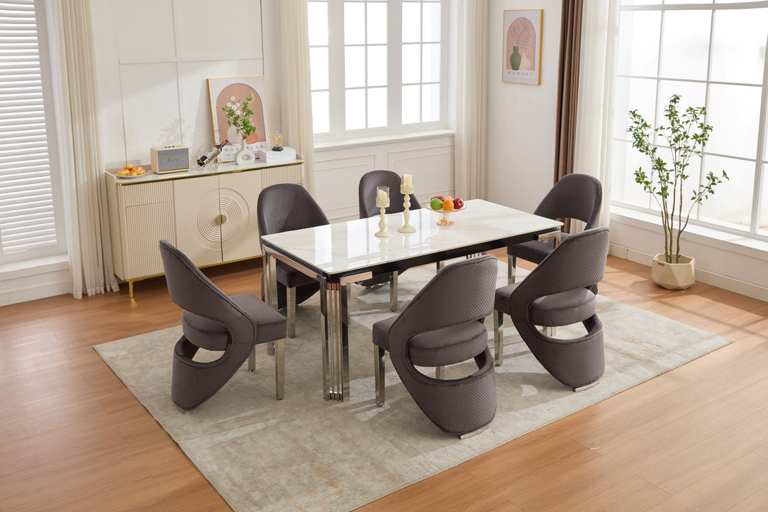 Sorrento 180cm Chrome Dining Table Only