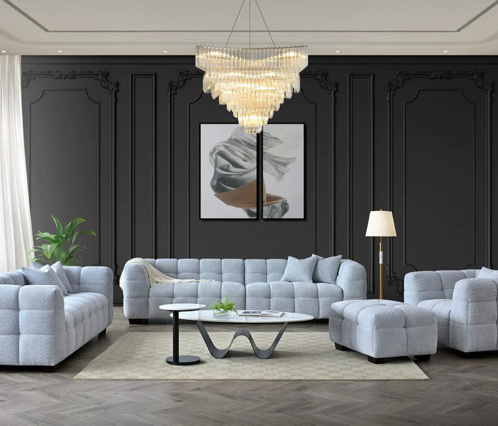 The Bubble Tribeca Pearl Boucle 3 Seater Premium Sofa Boucle Fabric